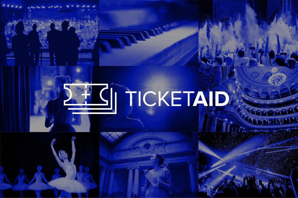 An image showing different events with the TicketAid logo.